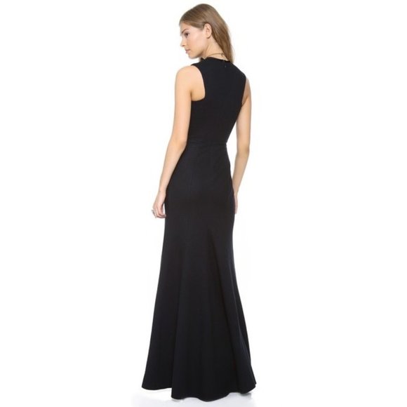 LA'T by L'AGENCE Black Wool Mix Maxi Formal Dress - Picture 2 of 8